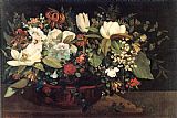 Basket of Flowers by Gustave Courbet
